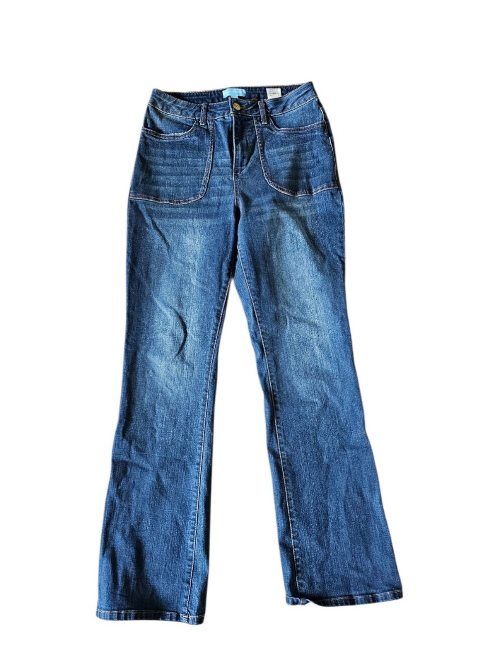 Draper James Classic Women's Blue Denim Jeans - Flared Fit Size 8